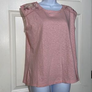 “Celestial Blue” Sleeveless Top XL Pink